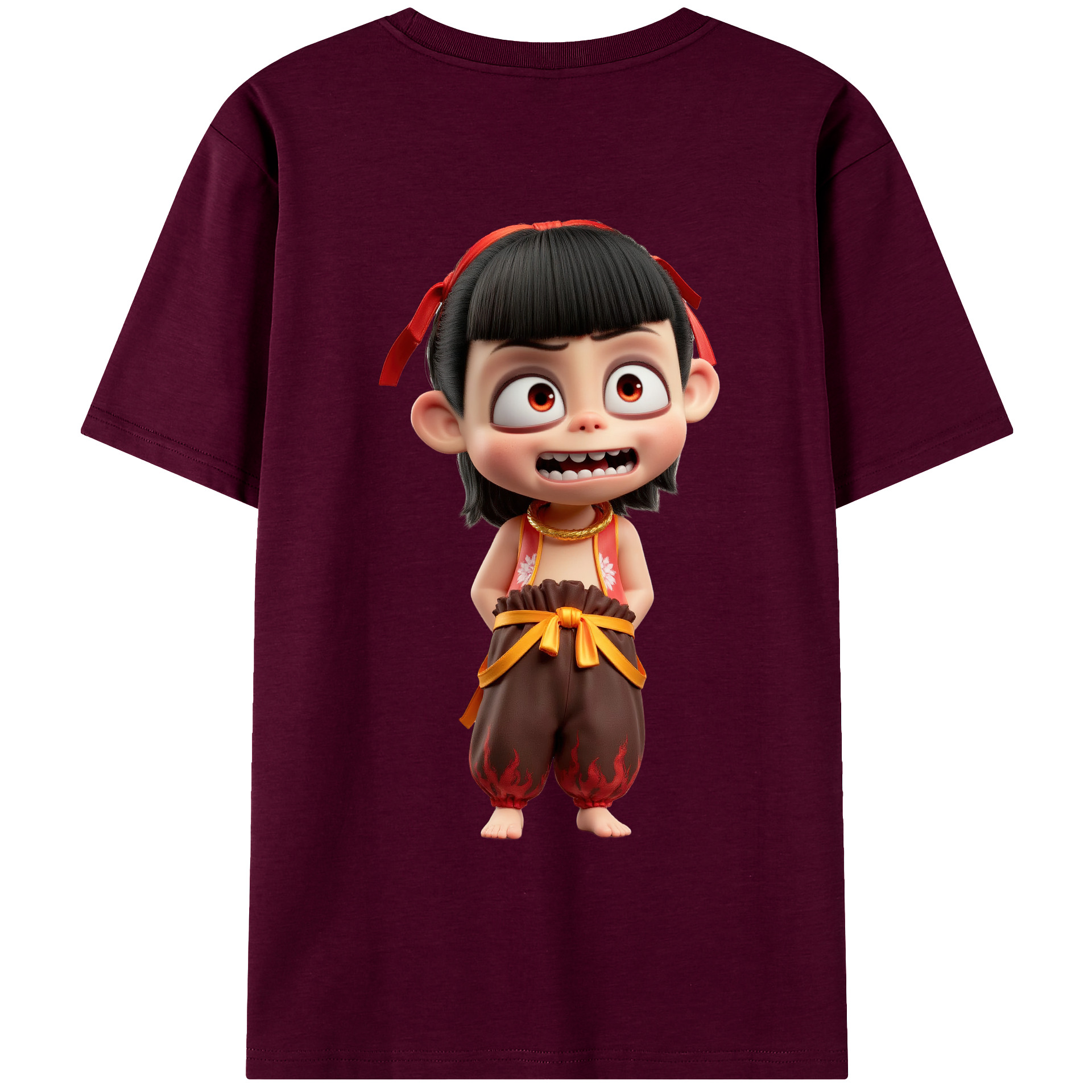 （画像用） Ne Zha 2 ナタ 魔童の大暴れ レディース半袖Tシャツ(バックプリント)